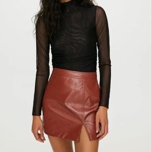 Aritzia Wilfred Tempest Skirt Genuine Brown Mini Skirt Sz small